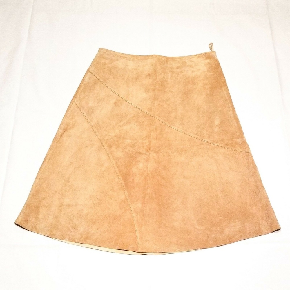 New Frontier High Waist Tan Leather Skit